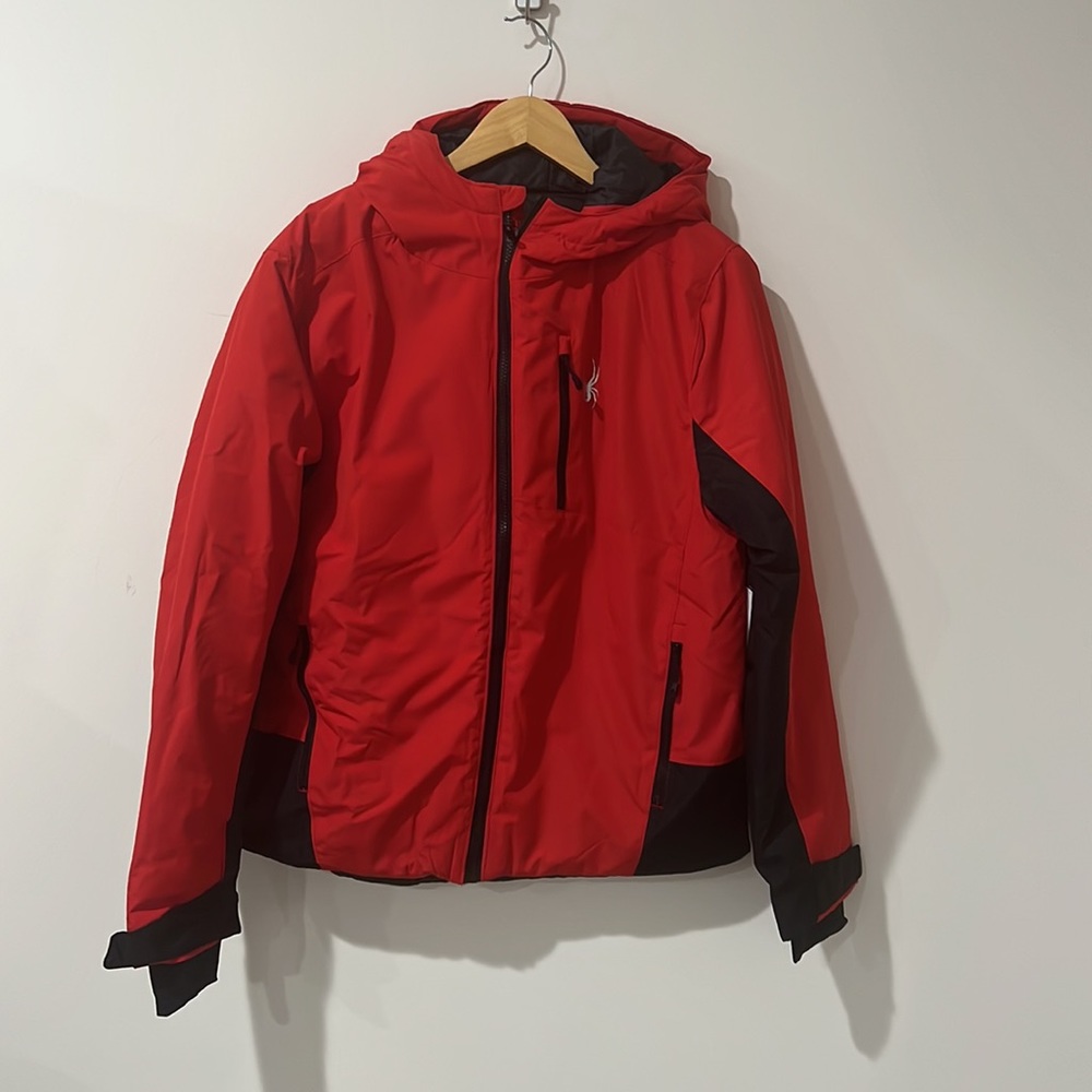 NEW • Spyder • Mens City to Slope Winter Jacket Red Black M / L Ski Wear - Picture 4 of 6